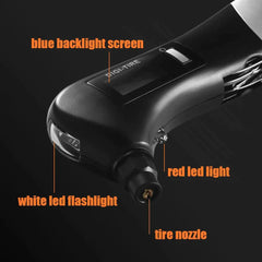 9 in 1 Digital Tire Pressure Alarm Gauge Multifunctional Tyre Pressure Sensor Tpms Systems w LED Flashlight Car Hammer